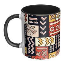 ceramic coffee mug with abstract african pattern