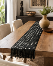 Black White Mud Cloth Fabric Table Runner/Scarf Triangles
