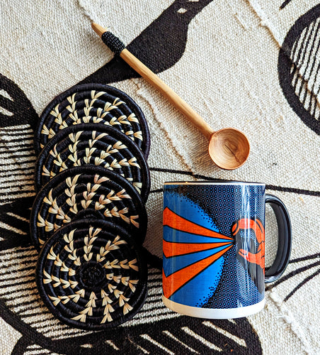 Ensemble-cadeau de cuillères et dessous de verre de tasse à café Graffiti 