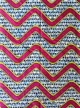 Fuchsia Blue Ankara Fabric 2 Yards