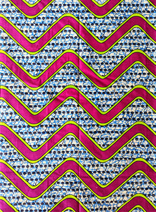 Tissu Ankara Bleu Fuchsia 2 Yards