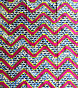 Fuchsia Blue Ankara Fabric 2 Yards