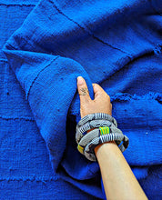 Bright Blue Mud Cloth Fabric Throw