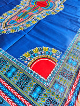 Blue Dashiki African Print Fabric 2 Yards