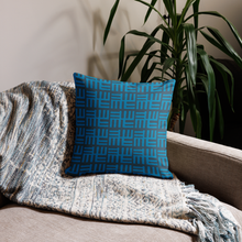 Blue African Pattern Throw Pillow With Insert