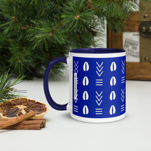 Blue Cowries Coffee Mug Coasters Spoon Gift Set