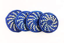 Blue Woven Coasters & Blue Bead Spoon Set