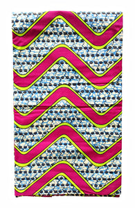 Fuchsia Blue Ankara Fabric 2 Yards