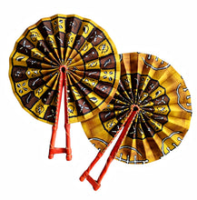 Cowries Bloom African Fabric Folding Hand Fan