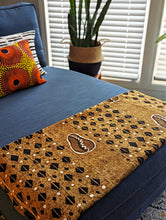 Brown Mud Cloth Fabric Throw Cowrie