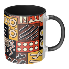 brown black african pattern coffee mug