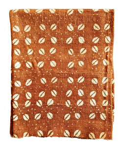 Brown White Mud Cloth Throw Cowries Pattern