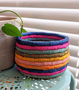 Colorful Woven African Planter Basket