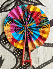 Tropic Sway African Fabric Folding Hand Fan