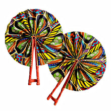 Rot Blau Grün Kente Ankara Stoff Handfächer