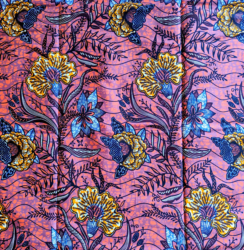 Coral Mauve Ankara Fabrics 2 Yards