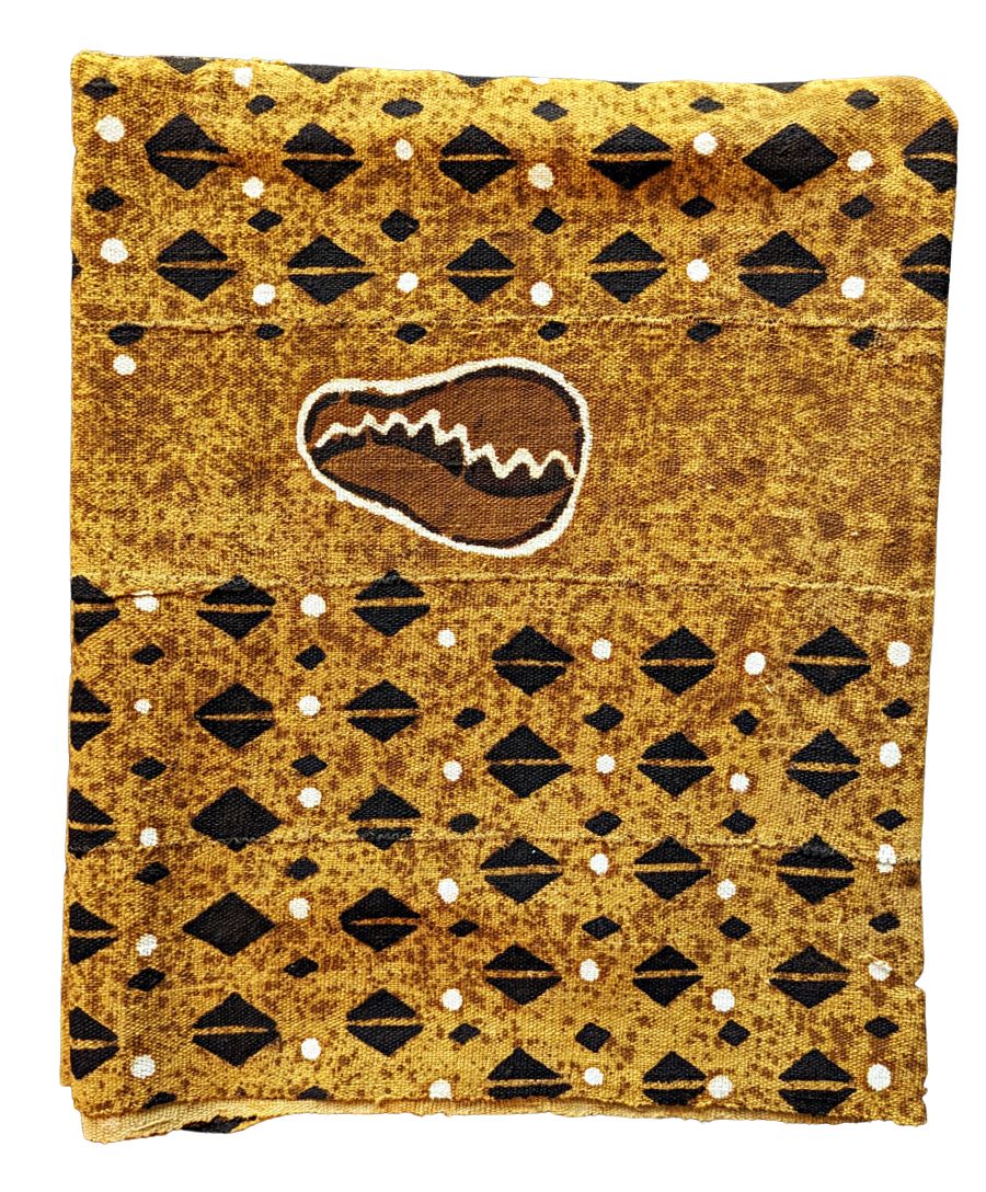 Brown Mud Cloth Fabric Throw Cowrie