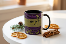 Fulani Earring Ceramic Coffee Mug | 11 oz Purple African Print Coffee Cup