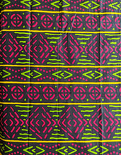 Neon Green Fuchsia African Print Fabric 2 yards