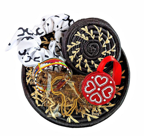 Small African Treasures Gift Basket - Black