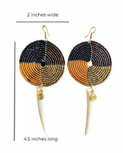 Boucles d'oreilles en perles africaines de forme ovale, ton bijou