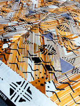 Mustard Brown White Abstract African Print 2 Yards
