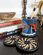 Black Woven Coasters + Black Bead Spoon Set