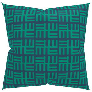 Green African Pattern Throw Pillow With Insert