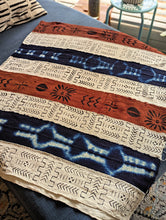 Indigo Brown White Multi Color Mud Cloth Fabric Throw
