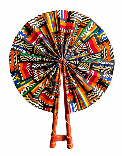 Diaspora Vibes African Fabric Folding Hand Fan
