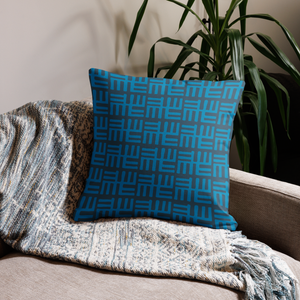 Blue African Pattern Throw Pillow With Insert