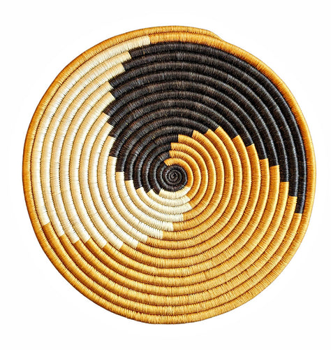 Large Woven Sisal Wall Plate Tan Swirl