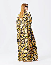 Golden Hour Leopard Pattern Kaftan Dress With Belt