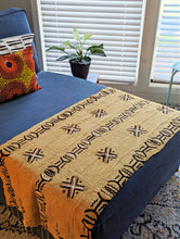 Light Brown Mud Cloth Table Runner/Scarf X Pattern