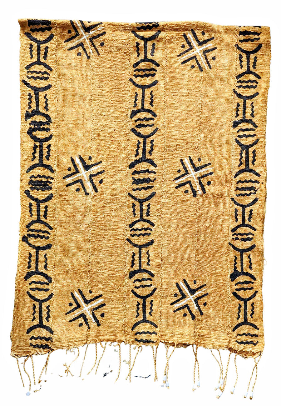 Muted Orange Mud Cloth Table Runner/Scarf X Pattern