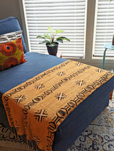 Muted Orange Mud Cloth Table Runner/Scarf X Pattern