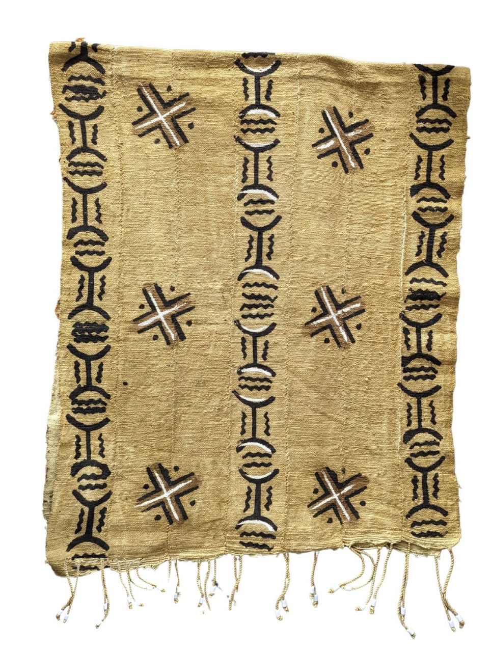Light Brown Mud Cloth Table Runner/Scarf X Pattern