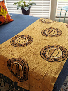 Muted Yellow Mud Cloth Table Runner/Scarf