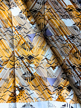 Mustard Brown White Abstract African Print 2 Yards