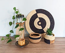 Large Woven Raffia Wall Plate Duo Tone