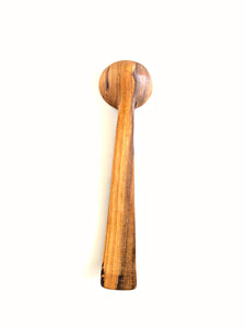 Curved Handle Wood Coffee Spoon White Bone