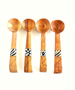 Curved Handle Wood Coffee Spoon Scoop