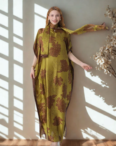 Brunch Butterfly Silky Kaftan Dress