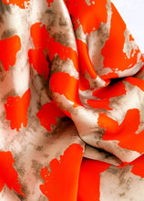 Ember Glow Orange Silky Kaftan With Belt Scarf