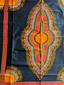 Tissu Dashiki Ankara jaune 2 yards