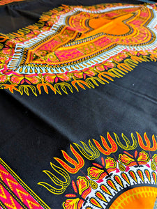 Tissu Dashiki Ankara jaune 2 yards