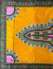Tissu Dashiki Ankara jaune 2 yards