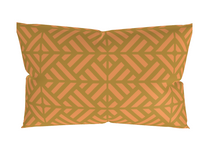 Coral Olive Green African Pattern Throw Pillow With Insert