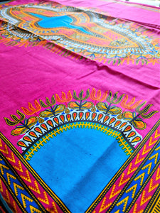 Tissu Dashiki Ankara jaune 2 yards