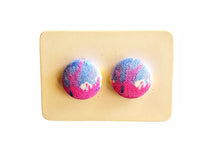 Mini Ankara African Print Fabric Button Earrings